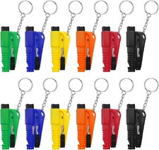 12 Pcs Car Window Breaker Keychain Tool Seatbelt Cutter 3 in 1 Emergency Escape