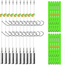 10Pcs Drop Shot Ready Rigs Kit with 2 Fishing Wacky Hooks,No Snag Skinny Sink...