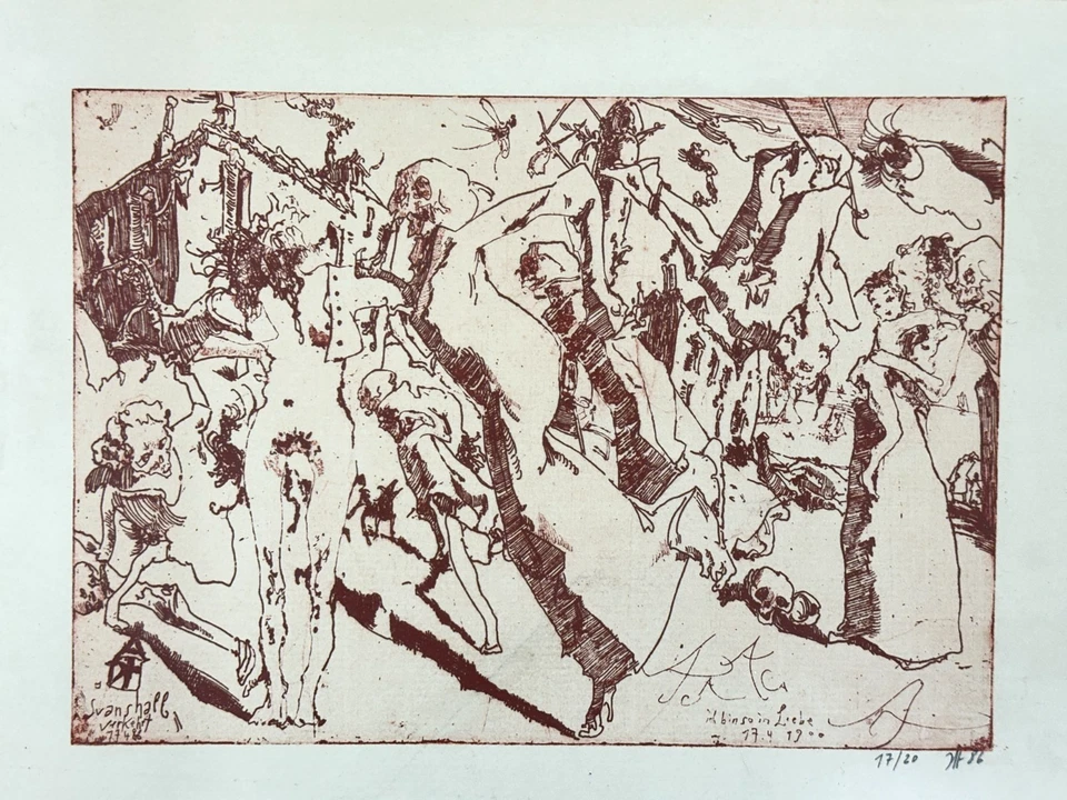 Horst Janssen – „Svanshall verkehrt“ - 1986 – signierte Lithografie (17/20)  RAR - Bild 2 von 4
