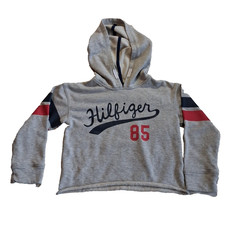 Tommy Hilfiger Kids Hoodie Pullover Size 7 Gray Hilfiger 85 Branding