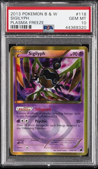 Sigilyph Plasma Freeze Secret Rare Holo 118/116 PSA 10 POP 15 Pokemon 2013