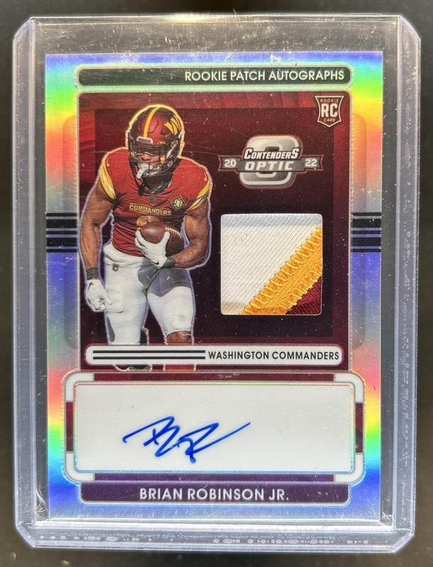 2022 Panini Contenders Optic Brian Robinson Jr. Rookie Patch Auto RC #/75