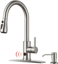 Touchless Kitchen Faucet with Soap Dispenser, Brushed Nickel, Hands-Free, Smart