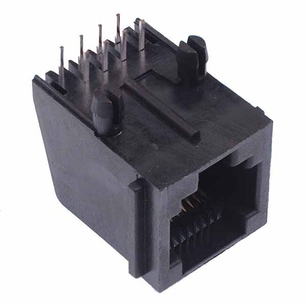 8 Pin RJ45 Black Right Angle Socket Connector