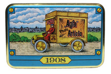 Boîte vintage Agfa 1908 photo article Camion pub