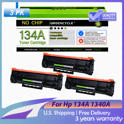 GREENCYCLE Compatible Toner For Hp 134A Use for LaserJet M209dw (NO CHIP, 3 PK)