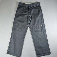 Dickies Double Knee Pants Mens 34x30 Gray Loose Fit Workwear 5 Pocket Utility