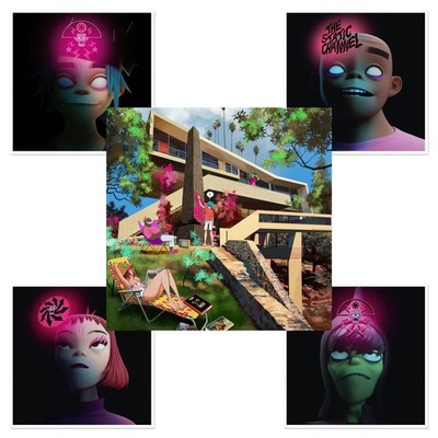 New Official Gorillaz Cracker Island 12x12 Art Print Set - Set Off 5 Limited Ed