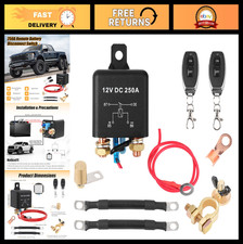 250A Remote Battery Disconnect Switch with 5 AWG Cables, DC12V Kill Switch for C