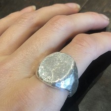 Anello Loyall Bliss, argento puro 999, taglia S, fatto a mano da Clovis 