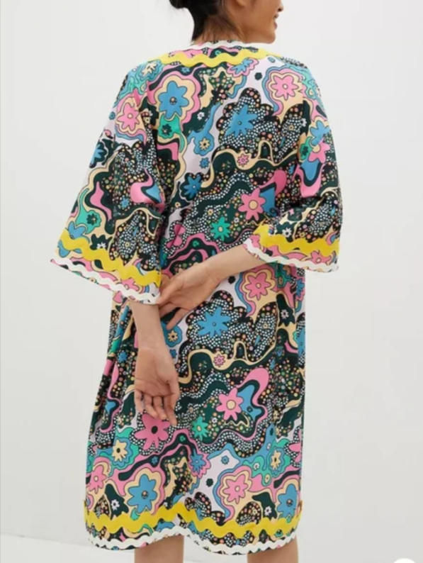 Celia B Kimono Womens One Size Multi Floral Paisley