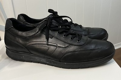 Mephisto Shoes Men s Black Leather Walking Sneakers Comfort Sz EUR 12.5 / US 13