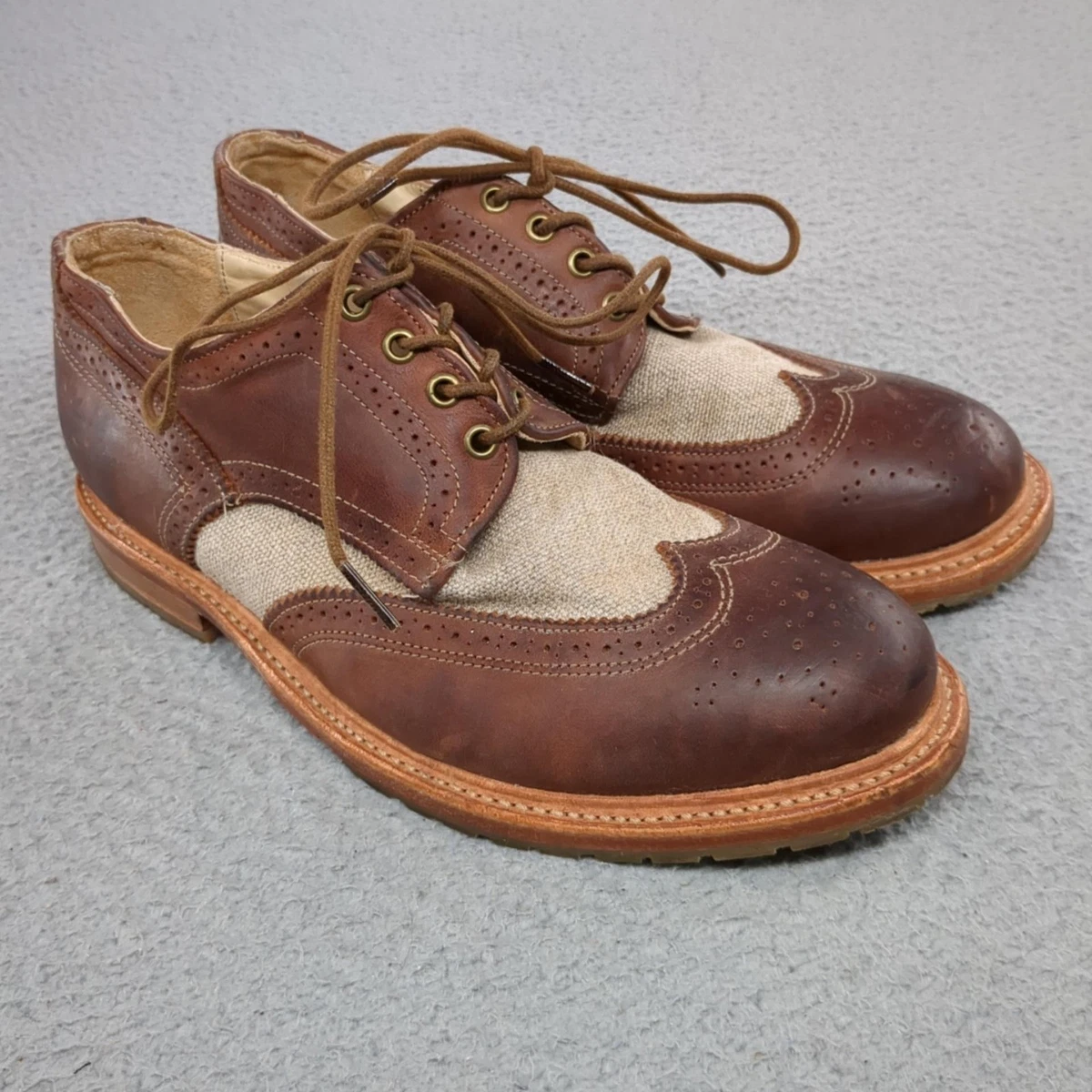 Rockport Mens Saddle Shoes Leather Lace Up Oxfords Beige Blue 8.5 W Vintage Saddle Oxford Shoes - Etsy main image 4