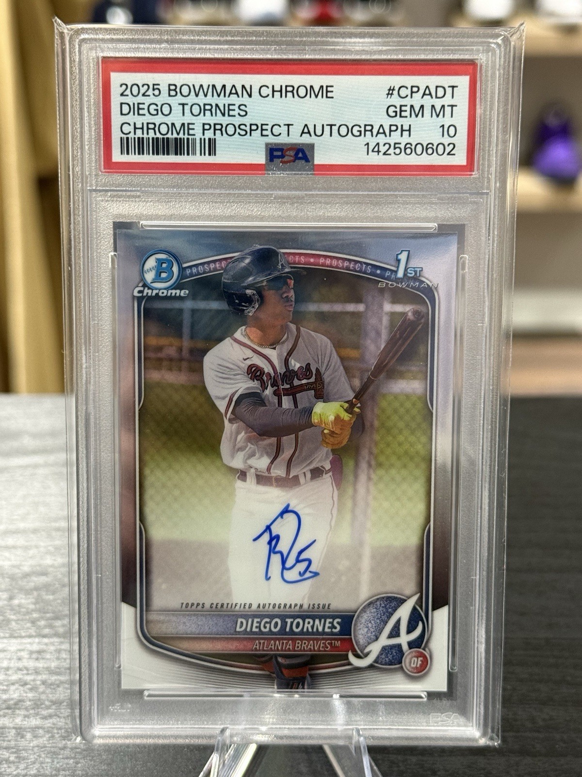 139171145 Diego Tornes 2025 Bowman Chrome #CPA-DT Auto 1st RC PSA 10