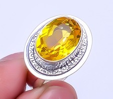 Citrine Gemstone 925 Sterling Silver Jewelry Handmade Ring s.10 Sku1