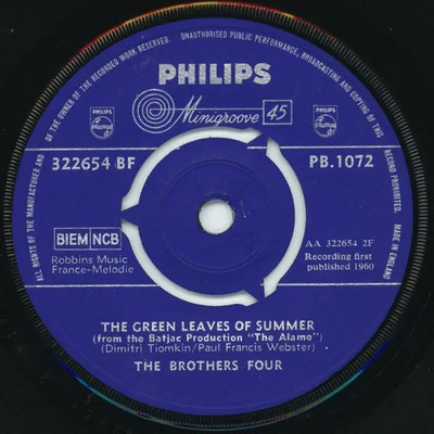 The Brothers Four Beautiful Brown Eyes Vinyl Single 7inch Philips