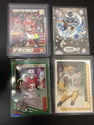 Patrick Mahomes Favre Auto Lot Isaac Guerendo RC Auto Dickerson Insert NFL Cards