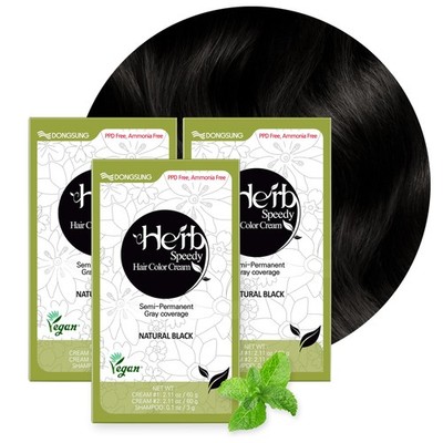 非売品 hotpepperbeauty haircollection2022 Korean Herbal Vegan Hair Dye - Natural Black 3-Pack, PPD-Free, 100