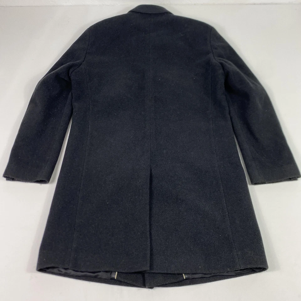 Hugo Boss Stratus Coat Mens 54 Black Cashmere Wool Overcoat Jacket - Image 2 of 4