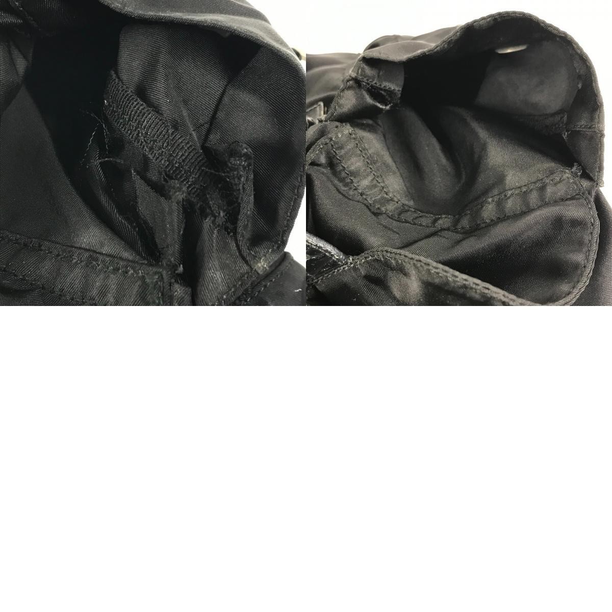 PRADA Triangle Logo Plate Bag Backpack Rucksack Black Unisex Used from japan thumbnail 10