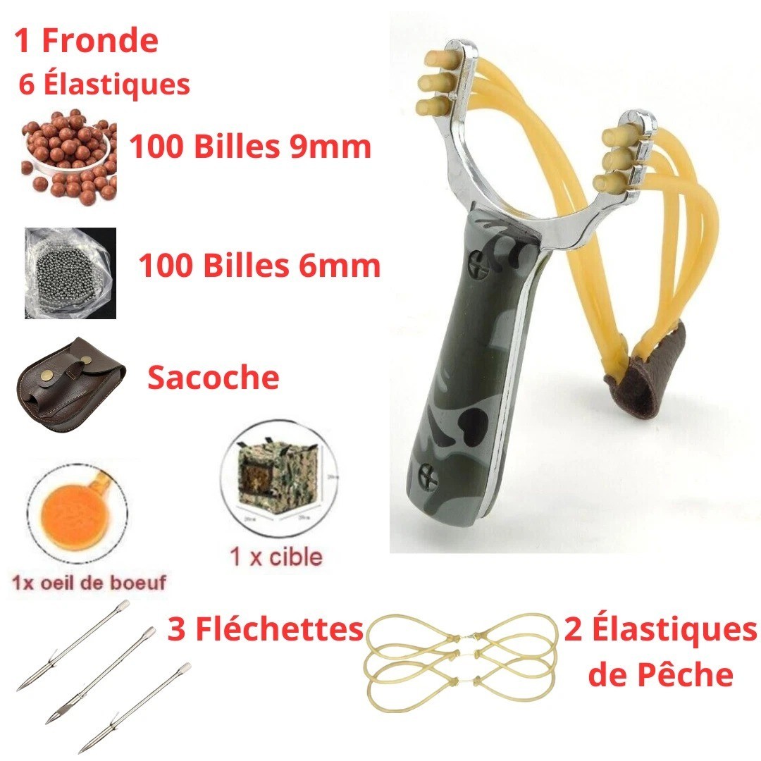 Ensemble de lancement camouflage militaire avec cibles et projectiles