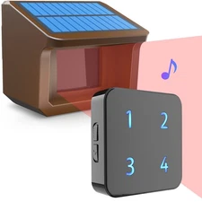 Driveway Alarm System- 1/2Mile Solar Driveway Alarm System- Up to 70FT Wide S...