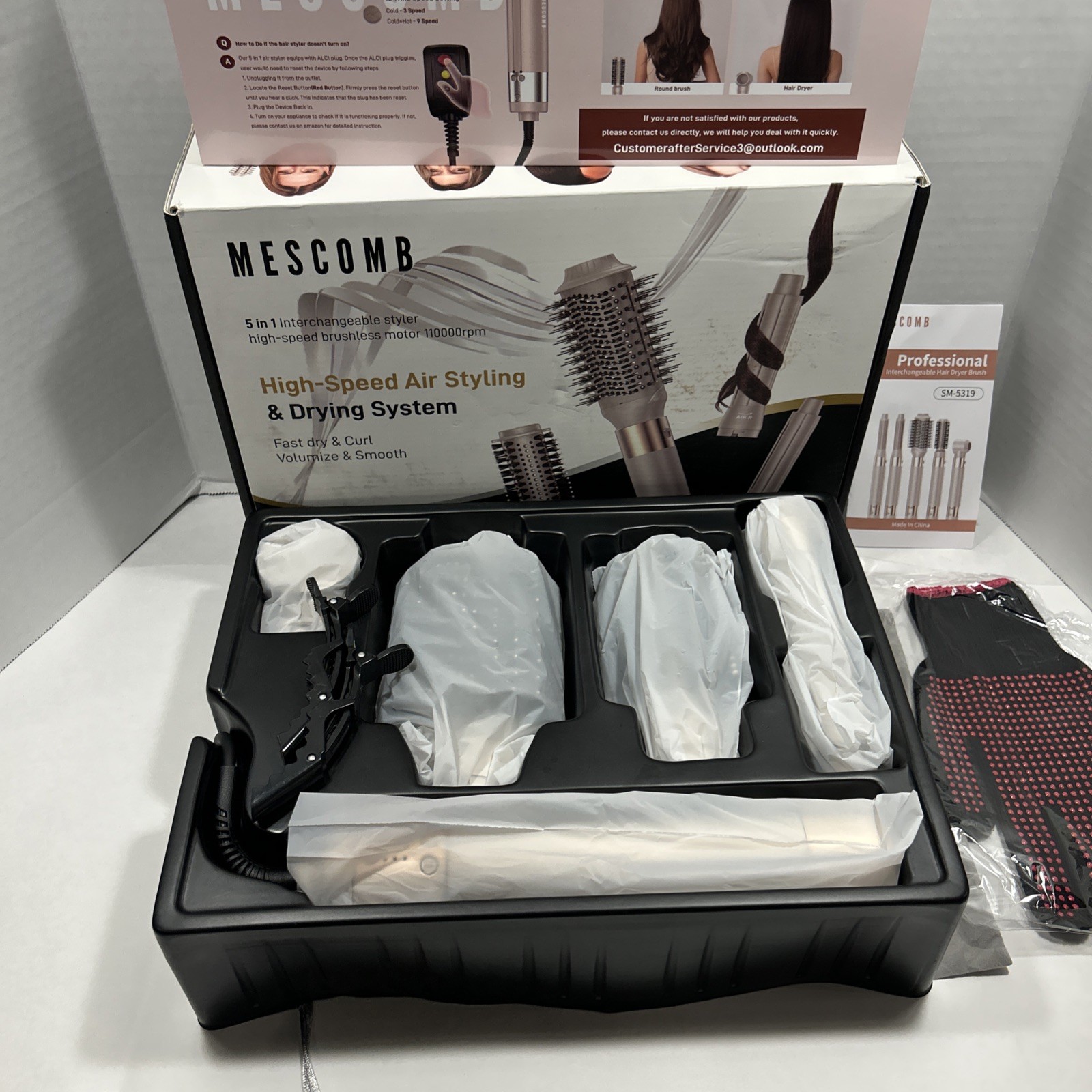 5 in 1 Hair Air Styler - Hair Dryer Brush 110000 RPM for Fast Drying & Hot-Air