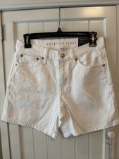 American Eagle White Denim Super High Rise Shorts Women s Size 0 AE Strigid