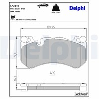 Delphi Bremsbelagsatz, Scheibenbremse LP2149 FüR MERCEDES-BENZ