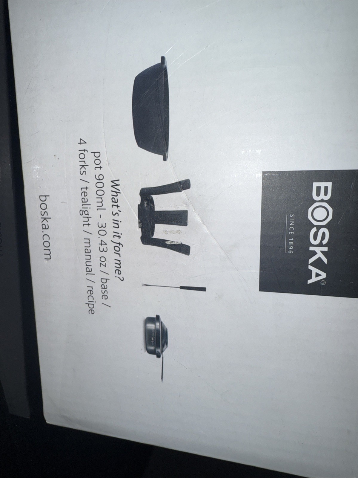 Boska Cheese Fondue Set Party Pro Cast Iron Black Pot, 37.19 fl oz