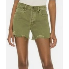 Free People We The Free Makai Cut Off Denim Shorts Green Size 25 Distressed
