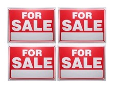 FOR SALE Sign 9"X12" Plastic Waterproof Signage 4PC