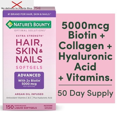 Optimal Solutions Advanced Hair, Skin and Nail Biotin & Vitamins A,C,&E Softgels
