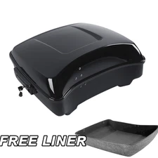 Black Chopped Pack Trunk Fit For Harley Touring Electra Road King Glide 2009-13