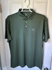 Rhoback Mens Polo Notre Dame Football Print Gold Football Helmet XL NWOT