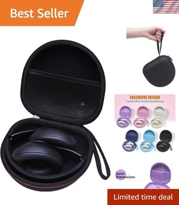 Elegant Hard Shell Headphone Case for Beats/KVIDIO/Anker/JBL   Black