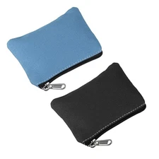 Coin Purse Pouch, 2 Pcs Change Purses Small Bags 5" x 4", Black/Moon Blue