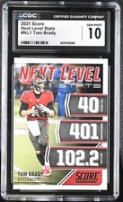 Buccaneers 🐐 Tom Brady 2021 Score Next Level Stats NL1 Football Card [CGC 10GM]