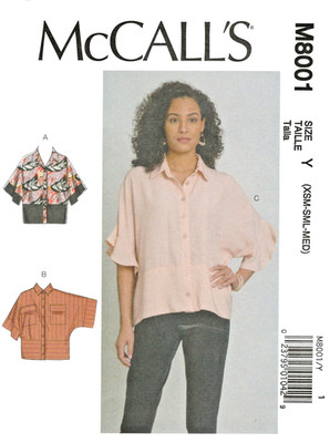 McCall's M8001 Misses Tops Sewing Pattern Uncut Size XS S M 4-14