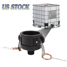 275 330 Gallon IBC Tote Water Tank Drain Adapter 2"Cam Lock for Garden Hose 3/4"