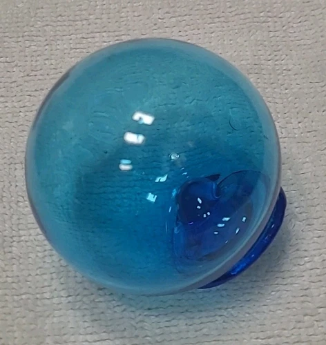 Blown Art Glass Light Blue Float Ball Orb Blenko Vintage
