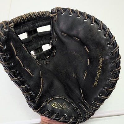VTG Rawlings First Base Man Glove Mitt Black Leather RFM37B RHT 11'' Well Used 