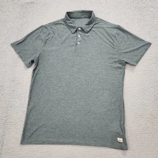 Vuori Polo Shirt Mens Medium Bluegrass Heather Short Sleeve Strato Tech V188