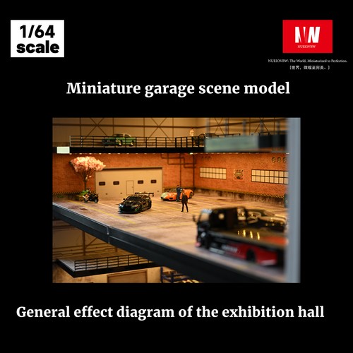 1/64 Diorama Garage Model LED Lighting Diecast Model Car Scene Display Case US - Picture 3 of 93