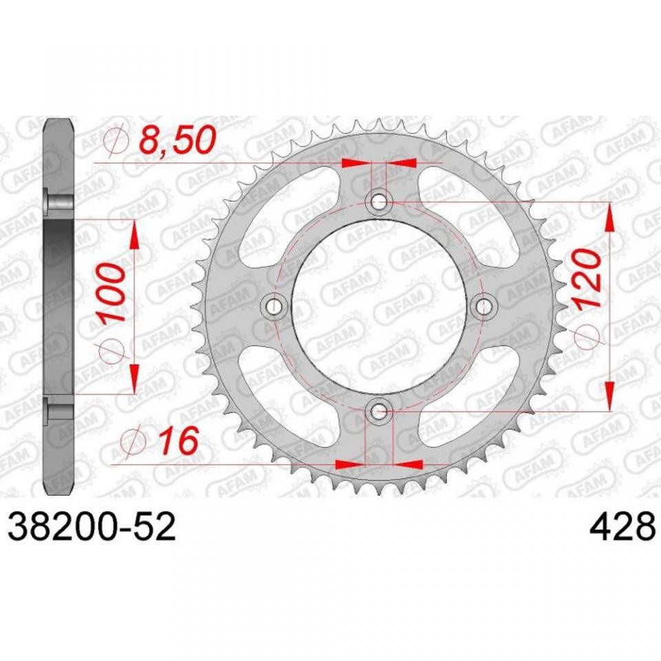 Couronne Afam acier Beta 125 RR Motard 2009 2010 2012 pièce transmission