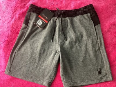 Spyder Active Shorts Mens M Multi Comfort Stretch Fleece Lined Drawstring Waist