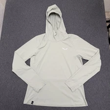 Salewa Puez Sun Hoodie Women Large Green Pullover Dryton 50+ UVP