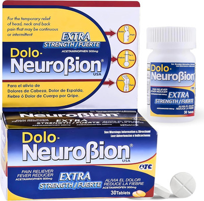 Dolo  30 Tablets - Pain Reliever, Fever Reducer, Extra Strength, Fuerte, Alivia 
