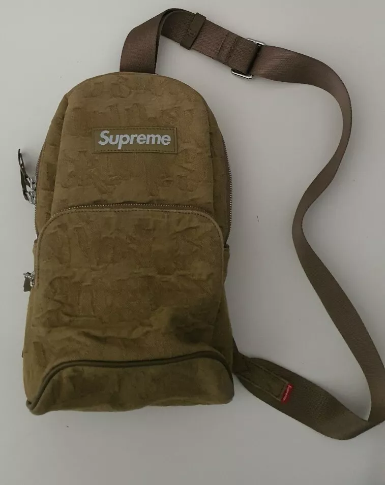 Supreme Fat Tip Jacquard Denim Waist Bag Olive