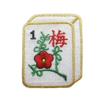 #3879 Mahjong Flower Embroidery Applique Patch
